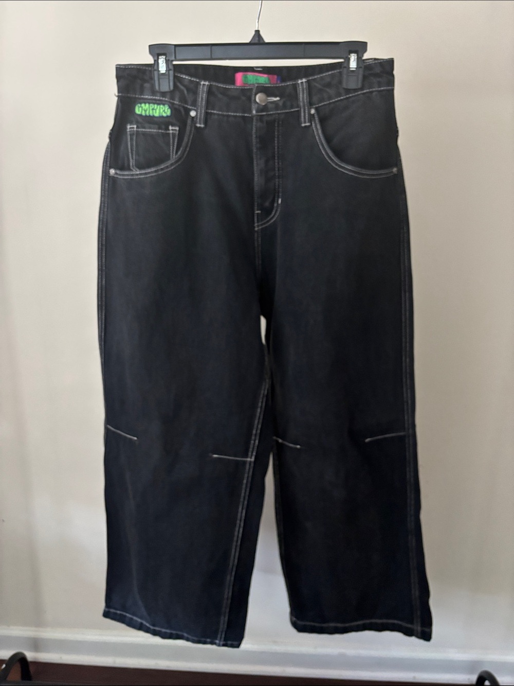 Empyre Black Wide Leg Jeans with Contrast Stitching size 4